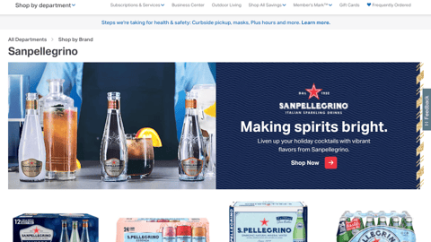 Sam's Club Sanpellegrino 'Holiday Cocktails' Shop